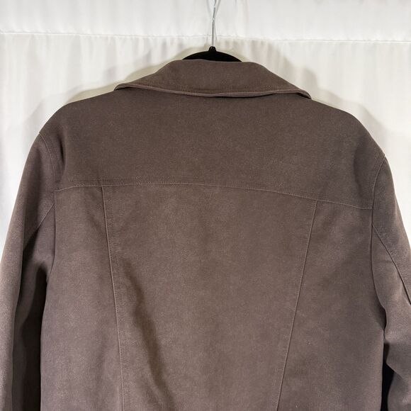 Levis Jacket Women's Medium Brown Pockets Zip Snap Red Tab Long Sleeve - Picture 11 of 12